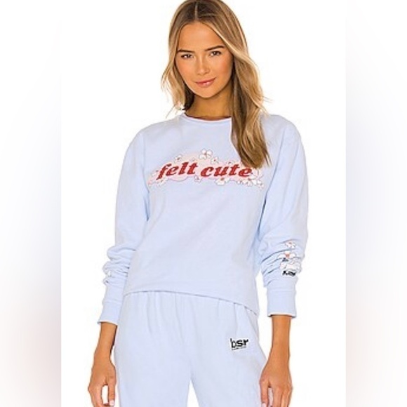 Revolve BSR by Samii Ryan felt cute daisy pastel blue sweatshirt - Picture 6 of 8